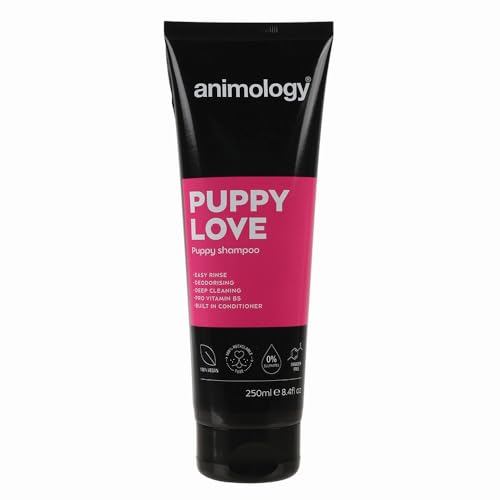 Animology Puppy Love Mild Dog Shampoo – 250ml Gentle Puppy Wash for All Breeds – Tear-Free, pH Balanced & Deodorizing – Pro-Vitamin B5 Enriched – Professional Grade Puppy Grooming (6 Weeks+)