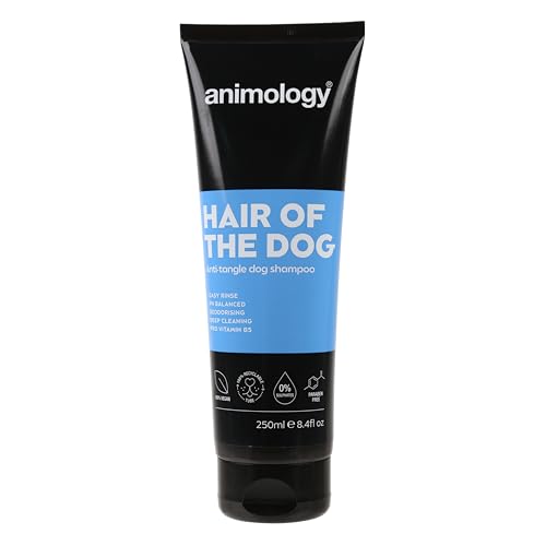 Animology hair of the dog shampoo anti-tangle shampoo for dogs 250 ml skin and coat care shampoo removes dirt and foul odor detangles and removes knots from dogs coat