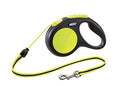 Flexi neon cord yellow medium 5m retractable dog leash/lead for dogs up to 20kgs/44lbs
