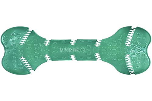 KONG | Squeezz Dental Bone | Unique Flexible Texture, Teeth and Gum Cleaning Dog Toy | for Medium/Large Dogs