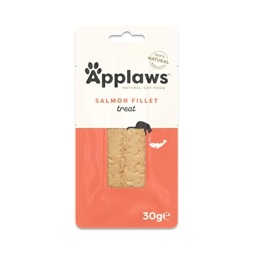 Applaws Natural Cat Treats, Whole Salmon Loin Cat Snack, 30 g Bag (Pack of 12)