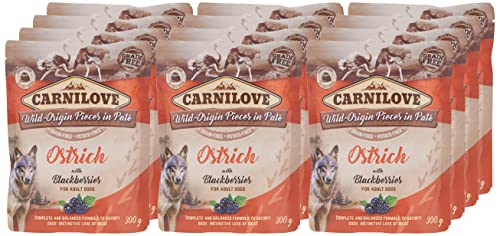 Carnilove Ostrich with Blackberries for Adult Dogs Wet Food Pouches 12x300gm