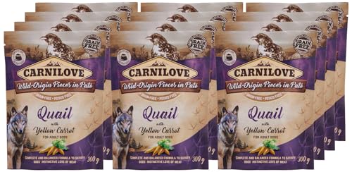 Carnilove Quail with Yellow Carrot for Adult Dogs (Wet Food Pouches) 12x300g