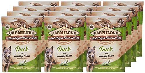 Carnilove Duck with Timothy Grass for Adult Dogs (Wet Food Pouches) 12x300g
