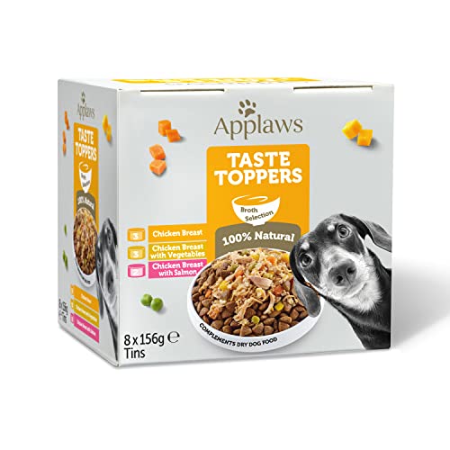 Applaws 100% Natural Wet Dog Food, Selection of Chicken in Broth, 156g Box (Pack of 8)