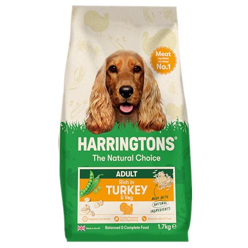 Harringtons Dry Adult Dog Food Turkey & Veg 1.7kg (Pack of 4) - Made with All Natural Ingredients