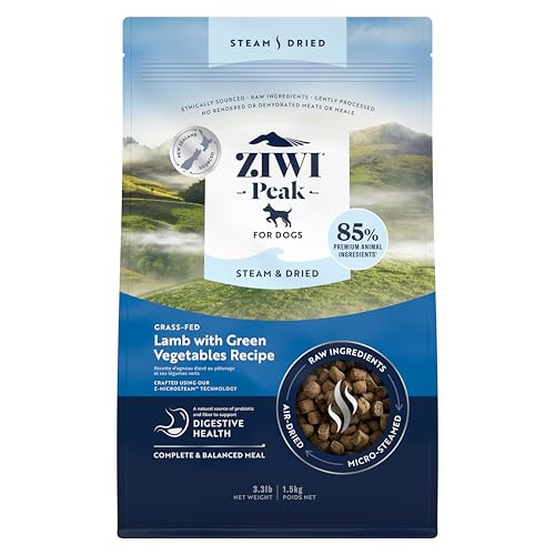 ZIWI Peak Steam & Dried Grass-Fed Lamb with Green Vegetables Recipe Dry Dog Food 1.5KG