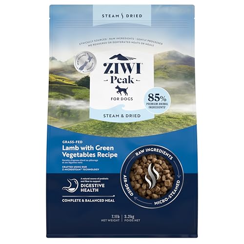 ZIWI Peak Steam & Dried Grass-Fed Lamb with Green Vegetables Recipe Dry Dog Food 3.2KG