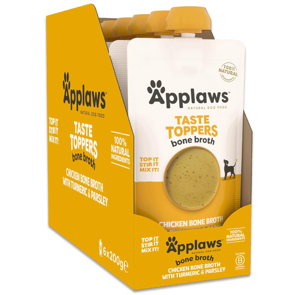 Applaws Taste Toppers Chicken Bone Broth with Turmeric & Parsley Wet Dog Food Pouch 200g