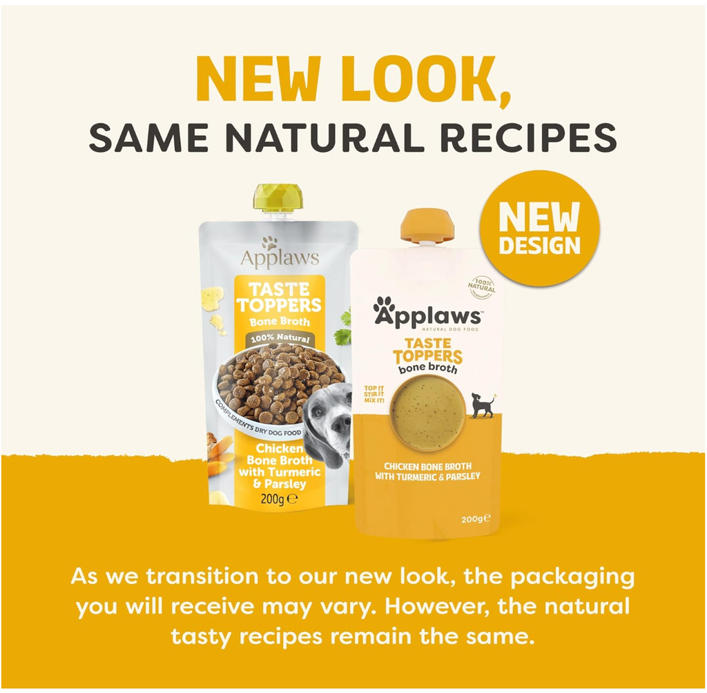 Applaws Taste Toppers Chicken Bone Broth with Turmeric & Parsley Wet Dog Food Pouch 200g