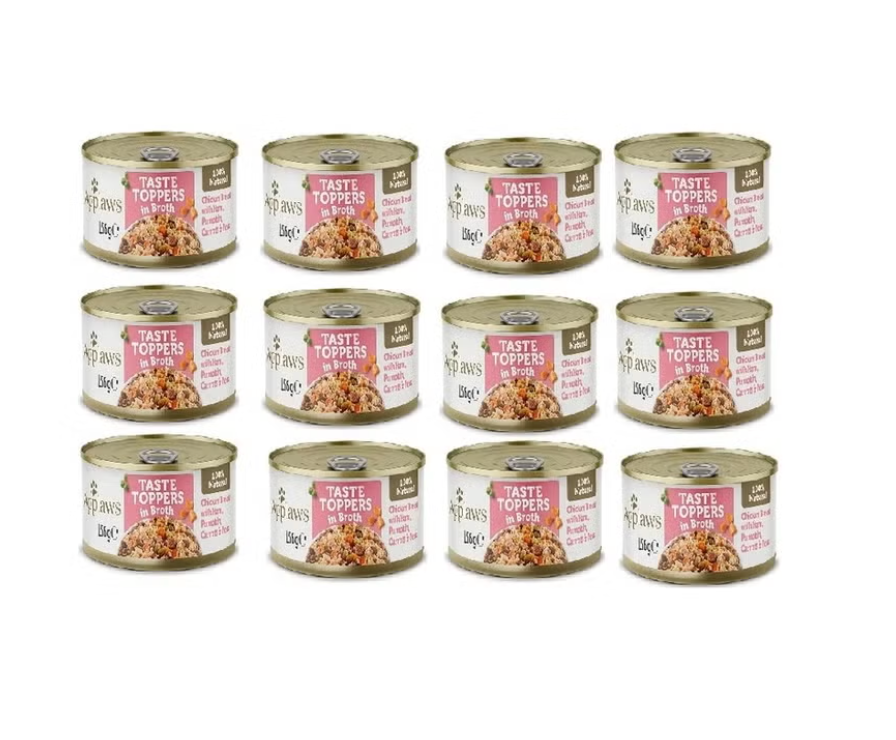 Applaws Taste Toppers in Broth Chicken with Ham & Vegetables Wet Dog Food (156g.Can,Pack of 12)