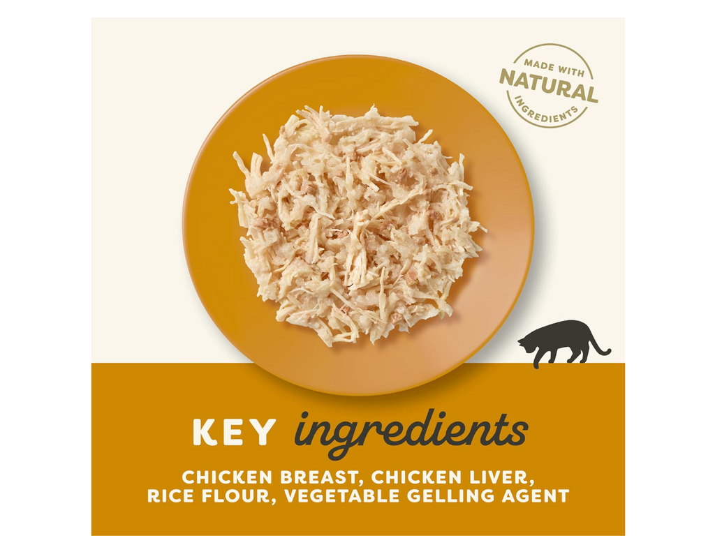 Natural Wet Food for Adult Cats Chicken and Liver in Jelly - 16 x 70g Pouches